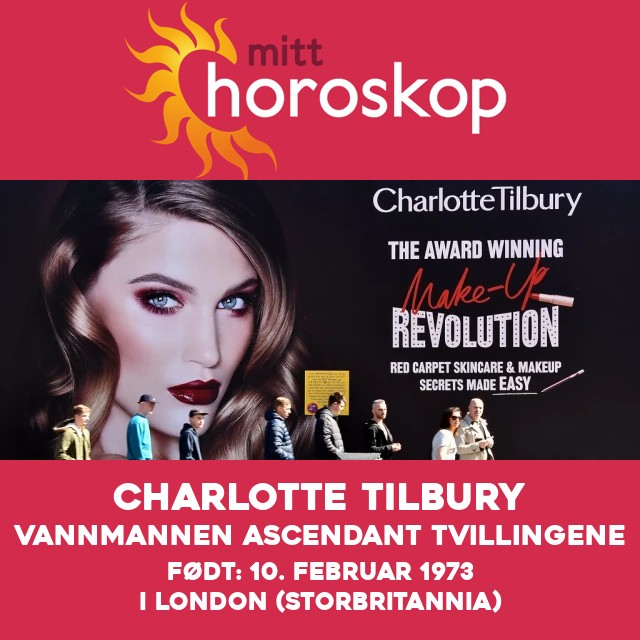 Charlotte Tilbury\'s astrologiske portrett for Aquarius