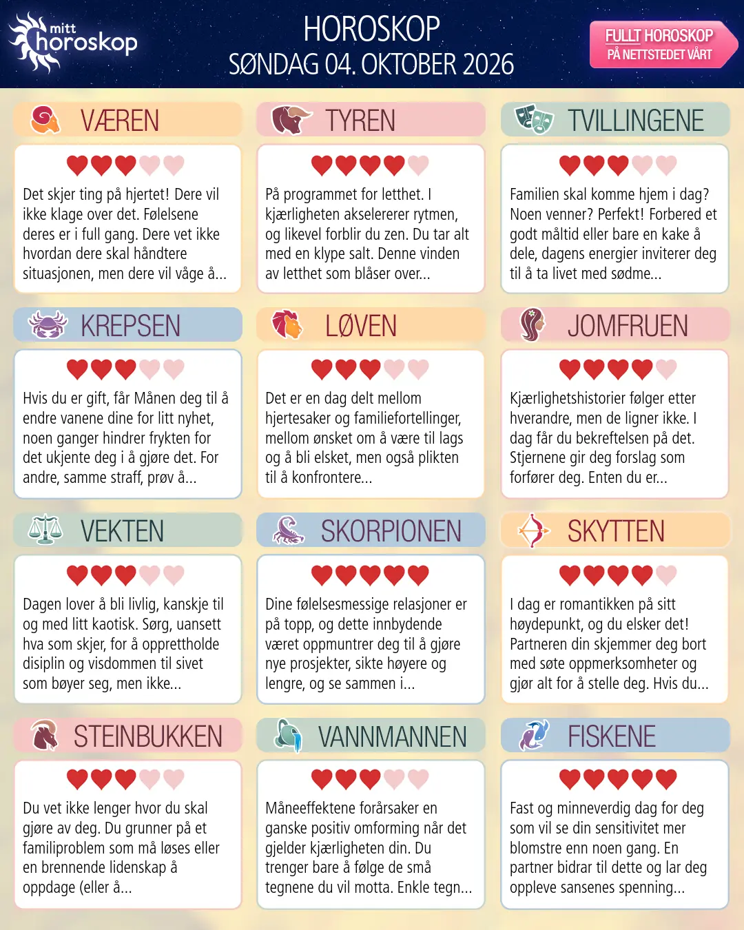 Tvillingene: ditt horoskop for i morgen, 5. oktober 2026