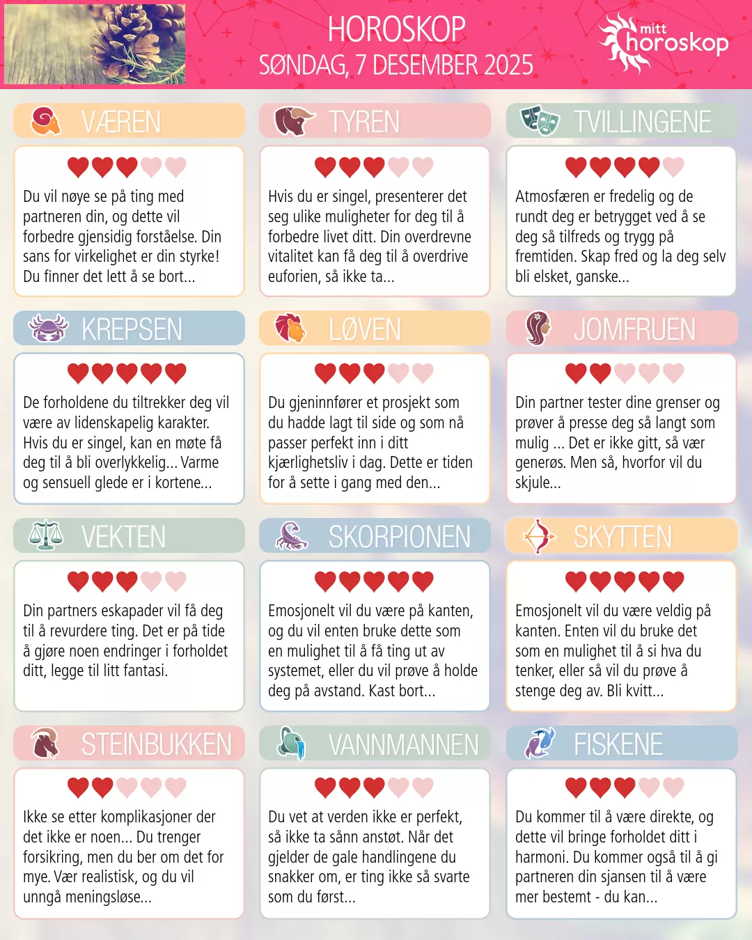 Skorpionen: ditt horoskop for i morgen, 8. desember 2025