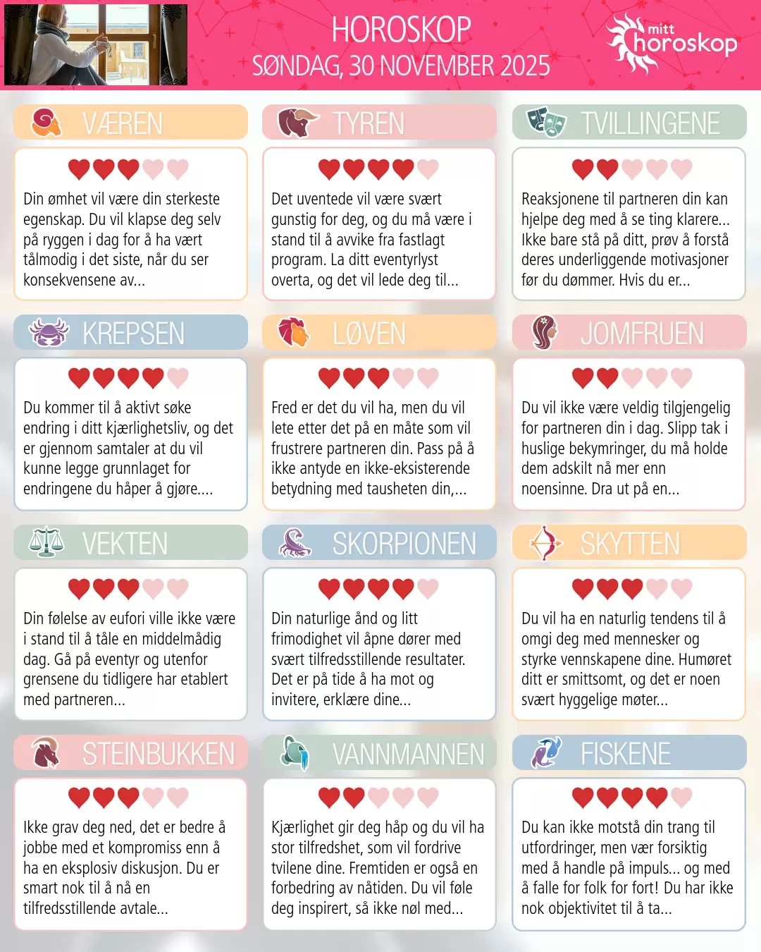 Krepsen: ditt horoskop for i morgen, 1. desember 2025